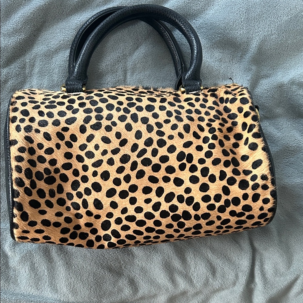 Leopard Print Handbag black Anthropologie nwt